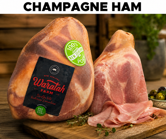 NZ Champagne Ham (half), Semi Boneless average 4-4.5kg, price per kg