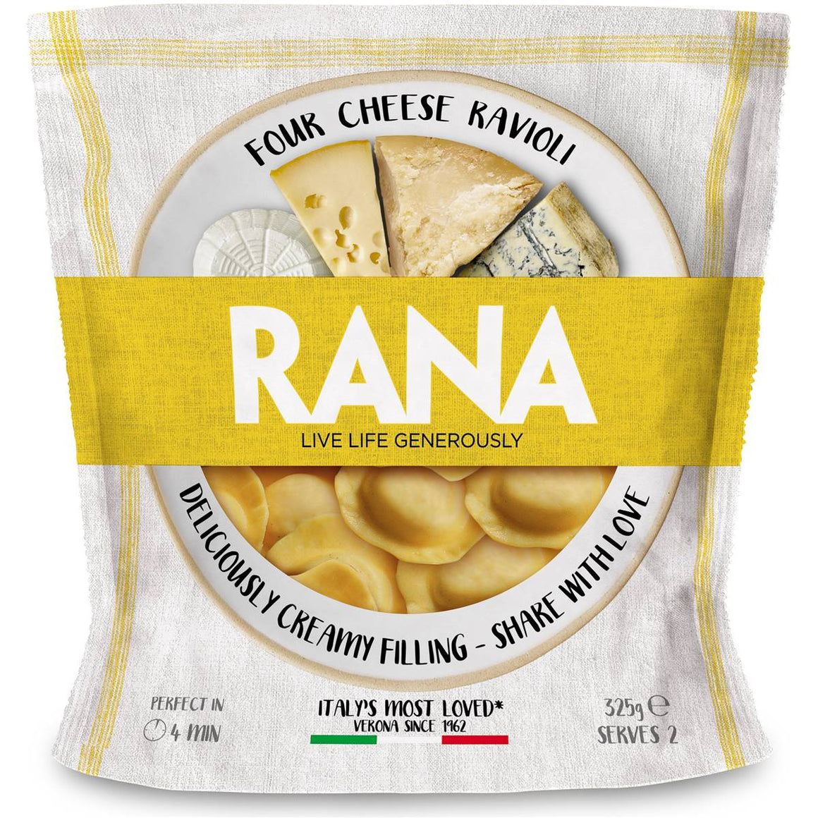 (DIS) Rana, Frozen FOUR CHEESE Ravioli pasta 325g