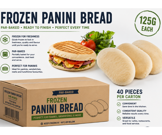 (DIS) Frozen Panini Plain, Large 40x125g per carton