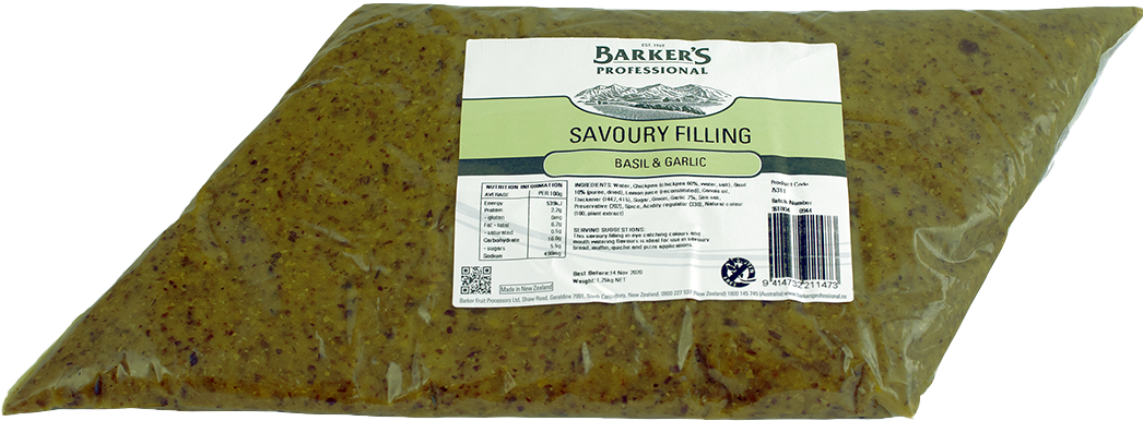 Barkers Pesto Basil and Garlic savory filling 1.25kg