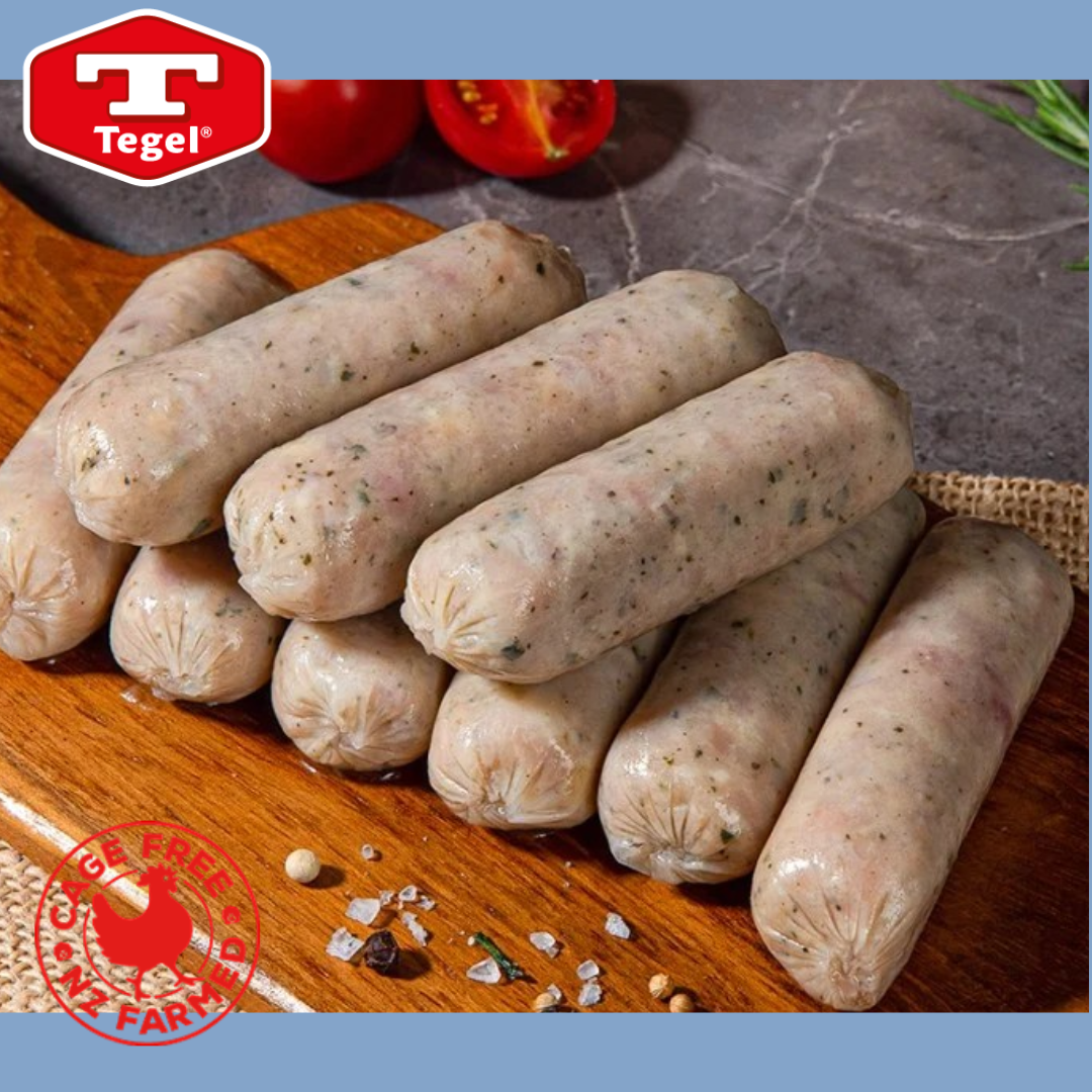 (DIS) Tegel Precooked Chicken "Breakfast Sausage" 30g, Garlic & Herbs 1kg
