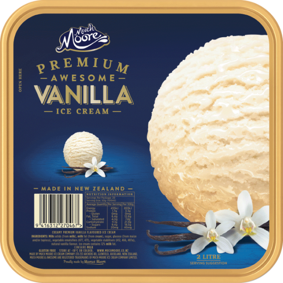 Ice Cream, Much Moore Premium Awesome Vanilla Creamy 2L