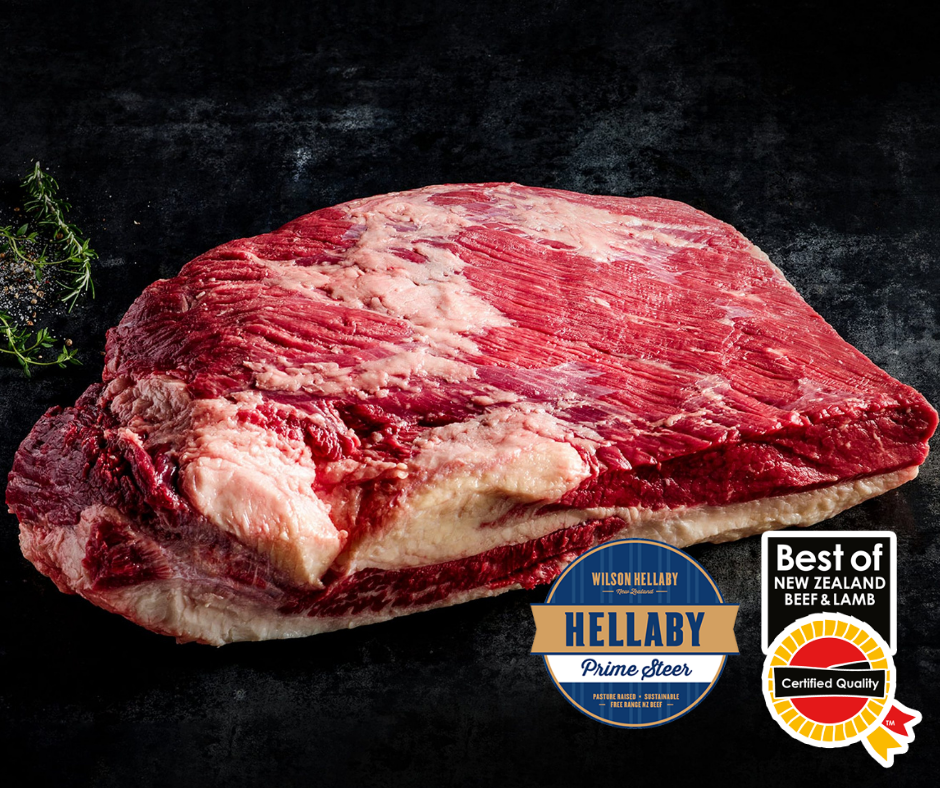 Hellaby NZ Prime Steer Trimmed Beef Brisket, 4-5kg each, price per kg