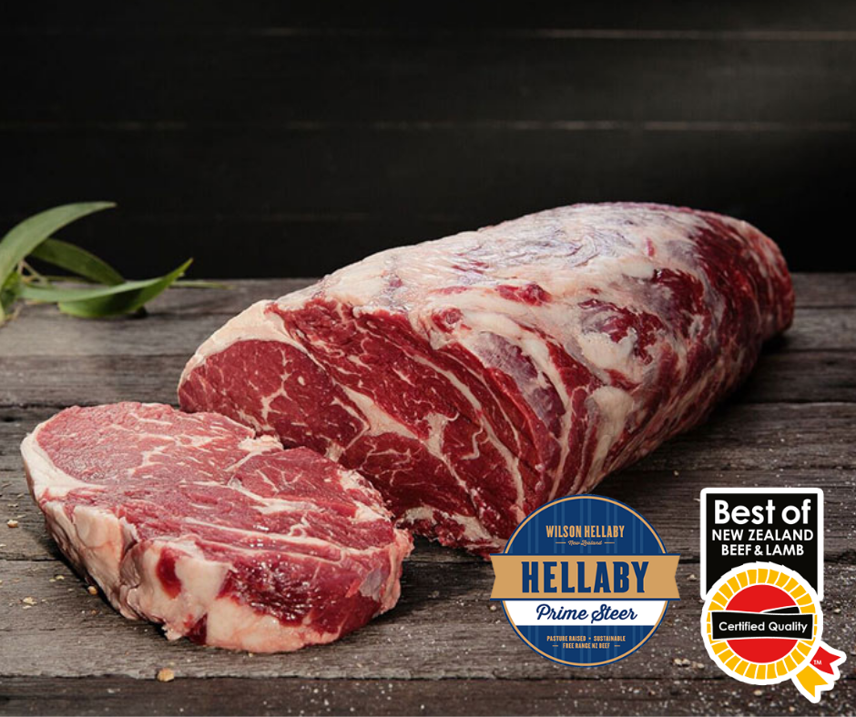 Hellaby NZ FROZEN Prime Steer Beef RIBEYE ROLL, 3kg+, price per kg
