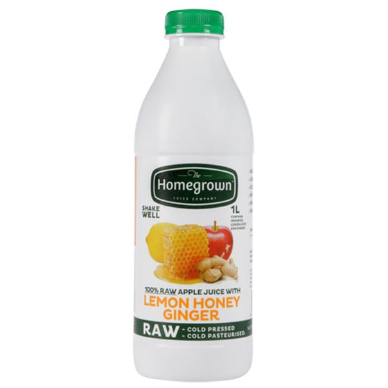 1L Homegrown NZ LEMON - HONEY & GINGER, raw,  cold pressed juice