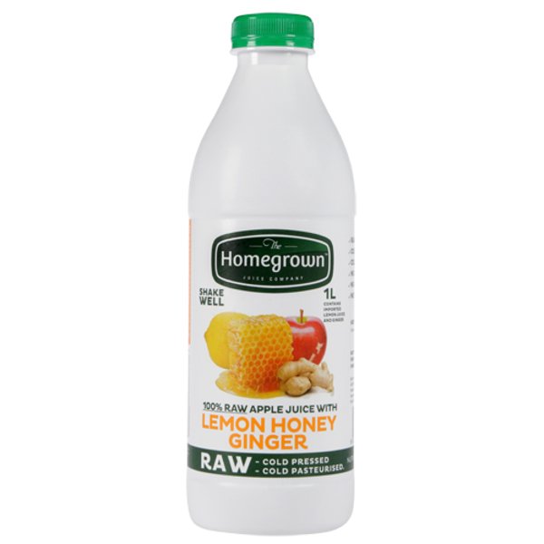1L Homegrown NZ LEMON - HONEY & GINGER, raw,  cold pressed juice