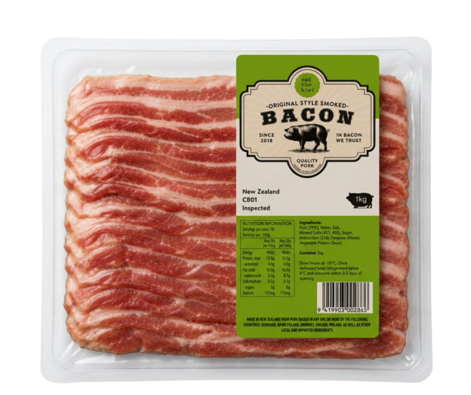 ETK Kiwi Streaky Bacon, 1kg
