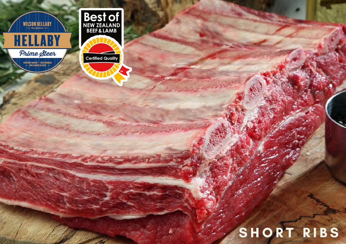 Hellaby NZ Prime Steer Beef Short Ribs VP, average 1.8+ each, price per kg