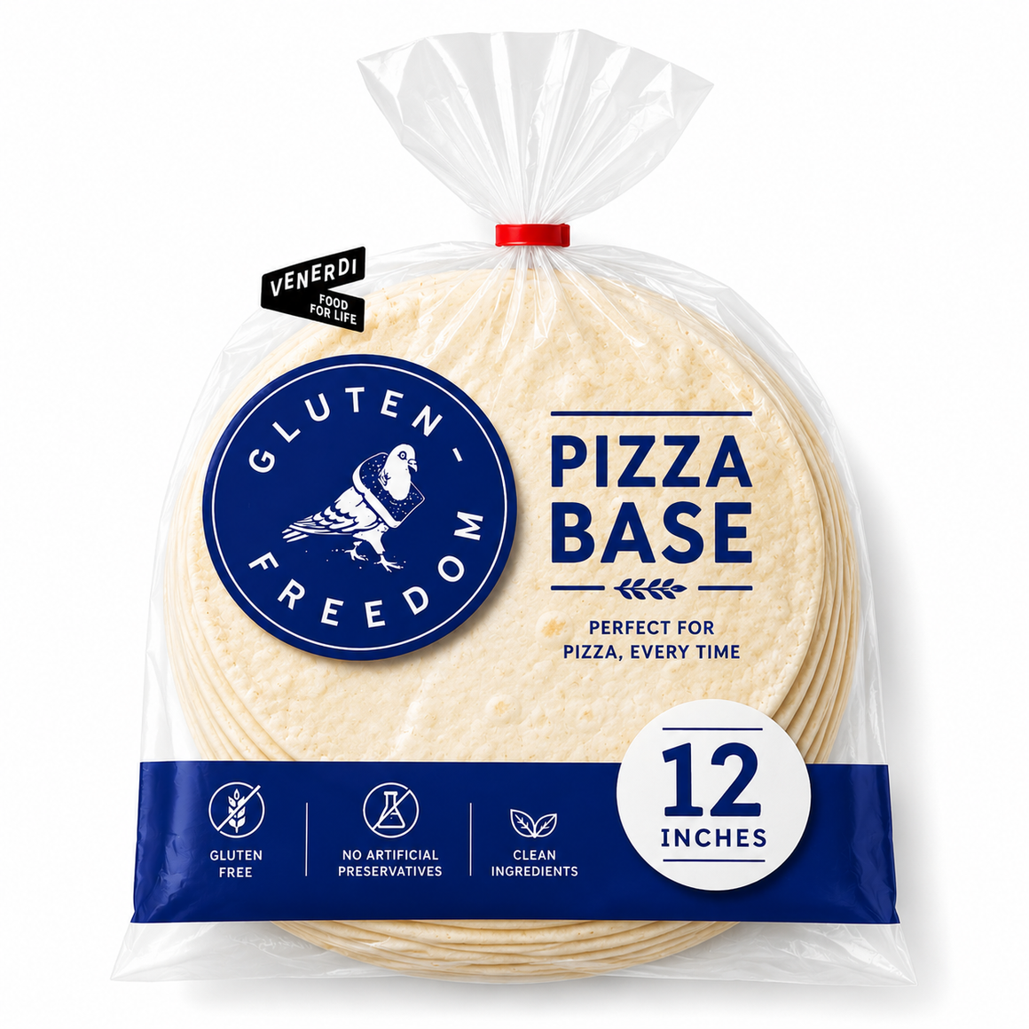 (DIS) Venerdi Gluten Free Pizza Base 12"x7pc, large size