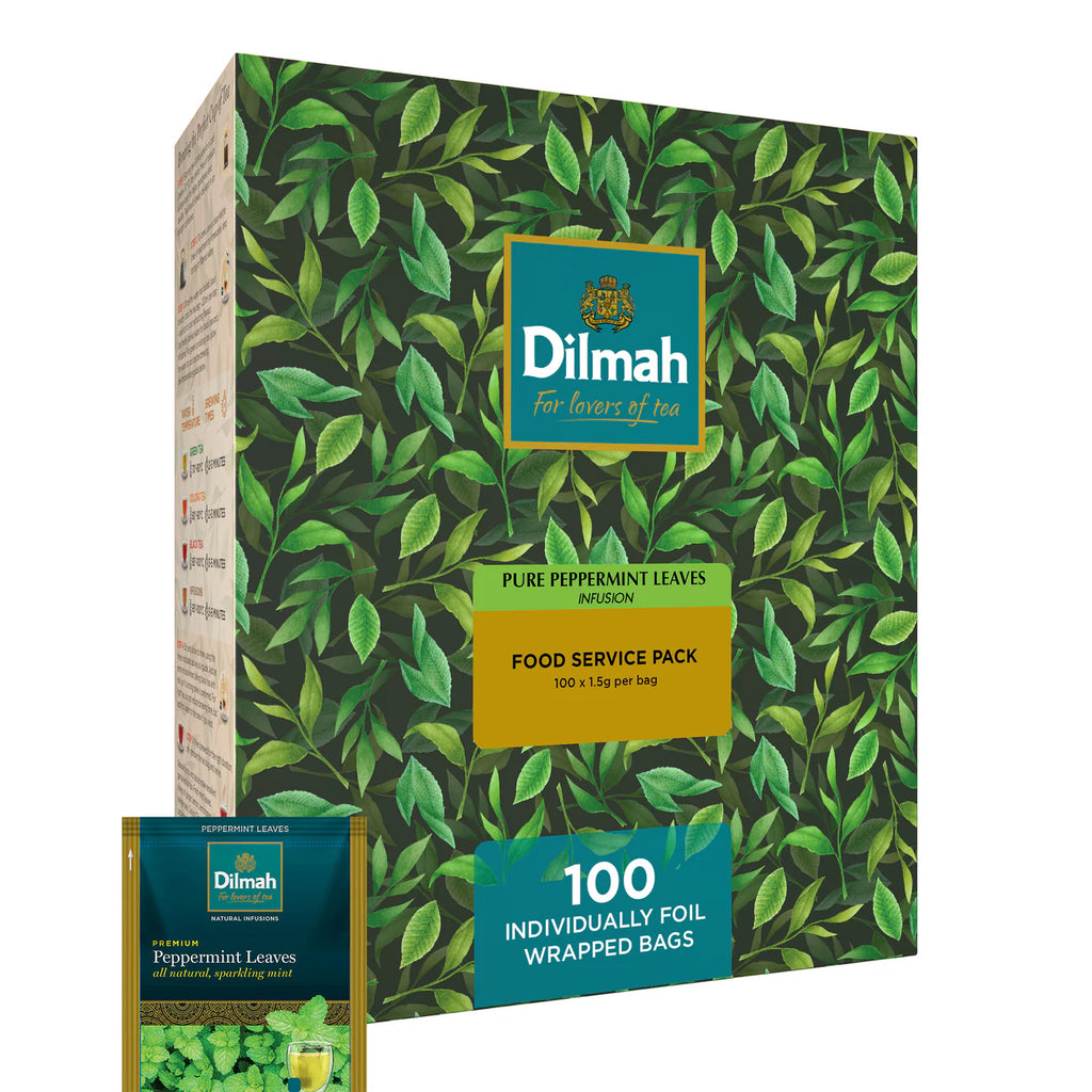 (DIS) Dilmah Peppermint Infusion Tea. 100 Foil Envelope Teabags