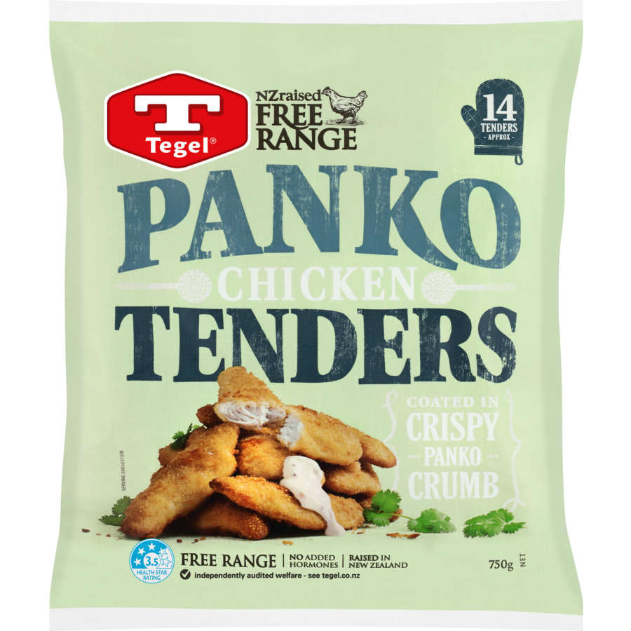 Tegel Free Range Panko Chicken Tender 1kg, (average 18pc per package)