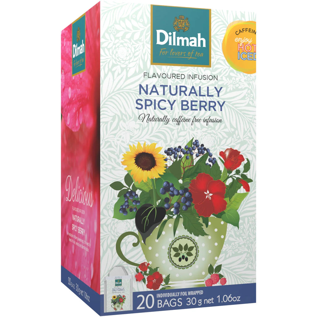 (DIS) Dilmah Natural Spicy Berry Infusion Tea. 20 Foil Envelope Teabags